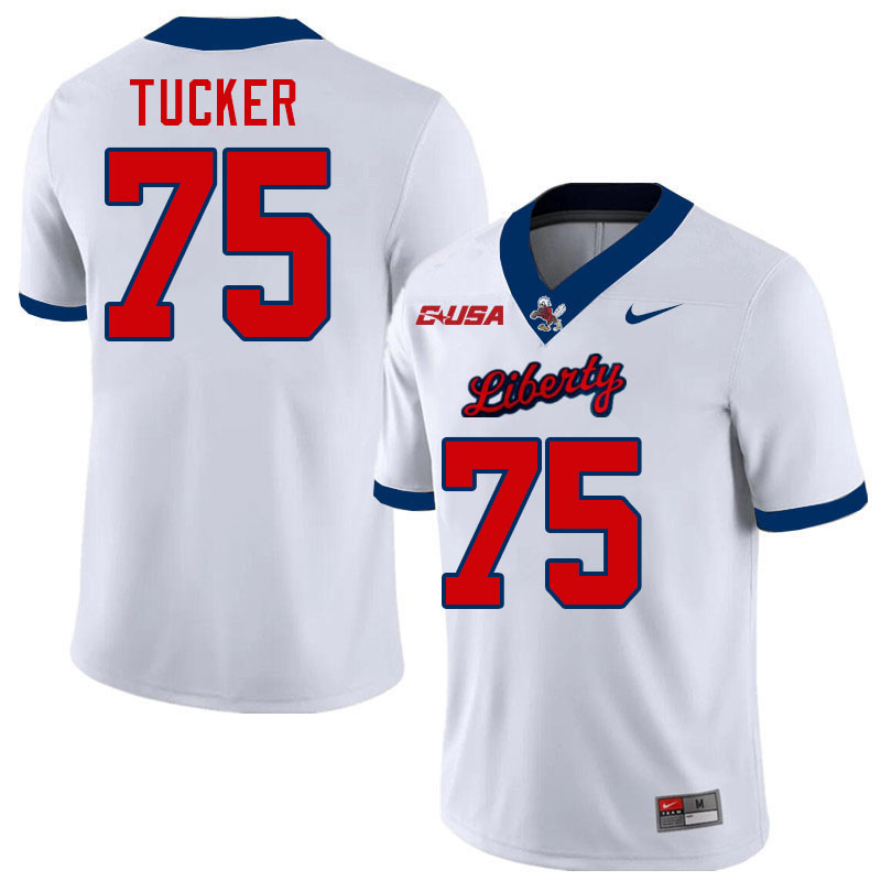 Liberty Flames #75 Jack Tucker College Football Jerseys Stitched-White